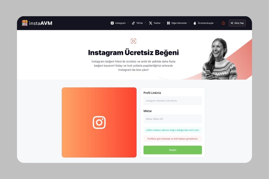 İnstaAVM Ücretsiz İnstagram Beğeni Hilesi
