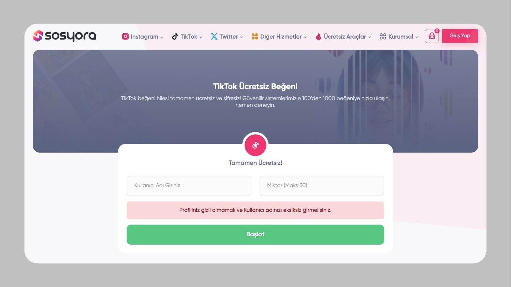 Sosyora Ücretsiz Tiktok Beğeni Hilesi