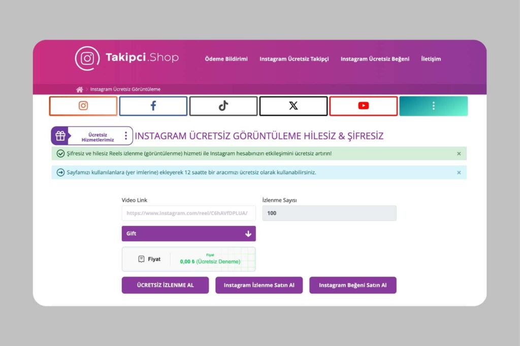 Takipçi Shop Ücretsiz İnstagram İzlenme Hilesi