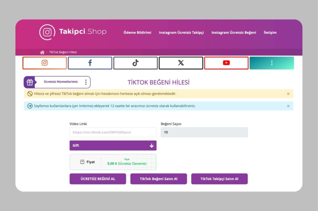 Takipçi Shop Ücretsiz Tiktok Beğeni Hilesi