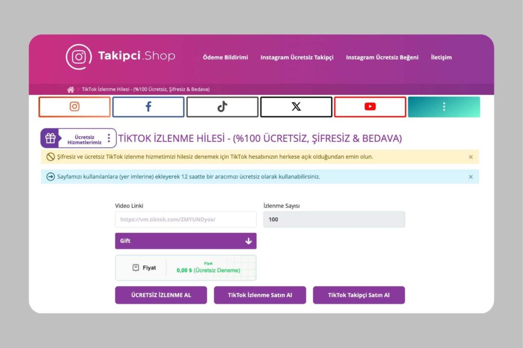 Takipçi Shop Ücretsiz Tiktok İzlenme Hilesi