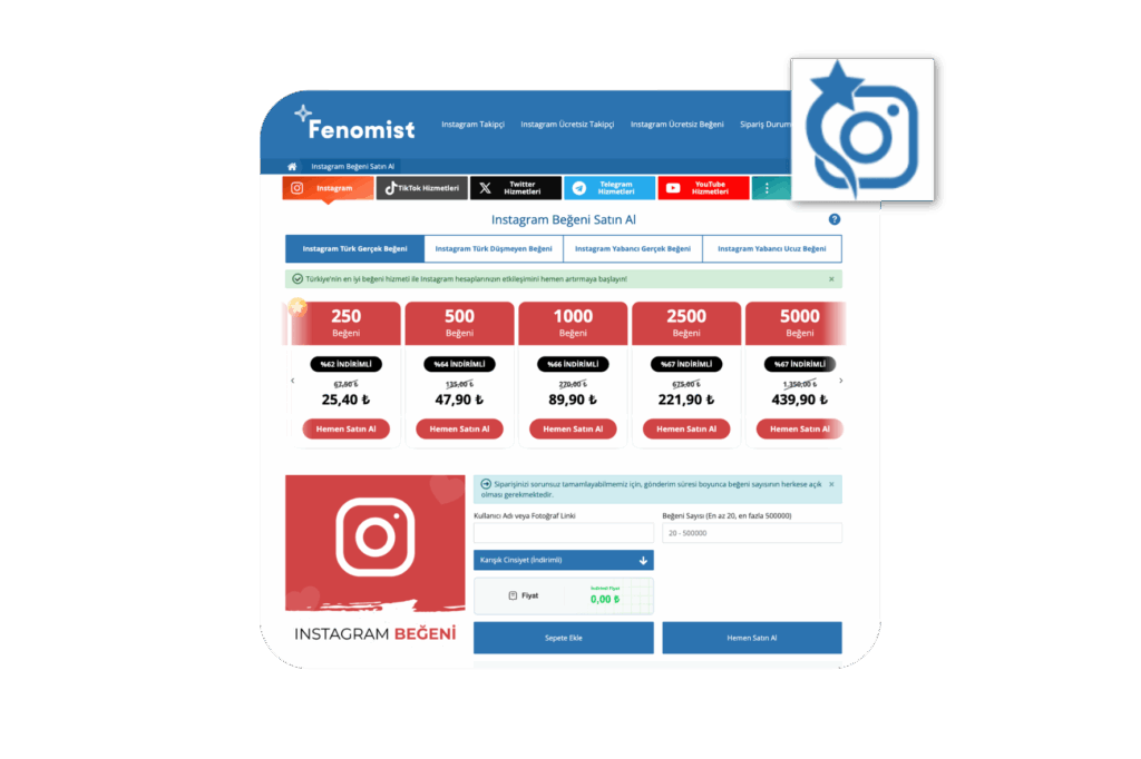 fenomist instagram beğeni satın alma hizmeti