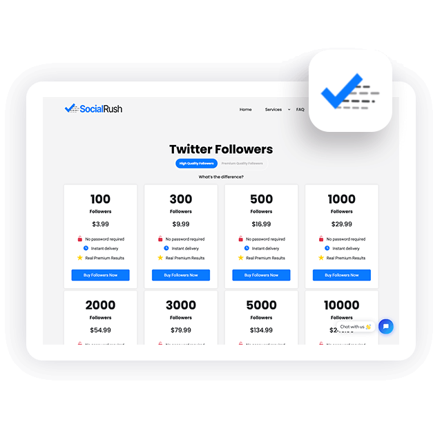 SocialRush Twitter Followers