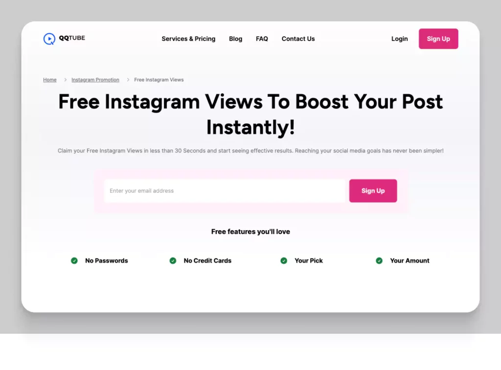 QQTube Free Instagram Views