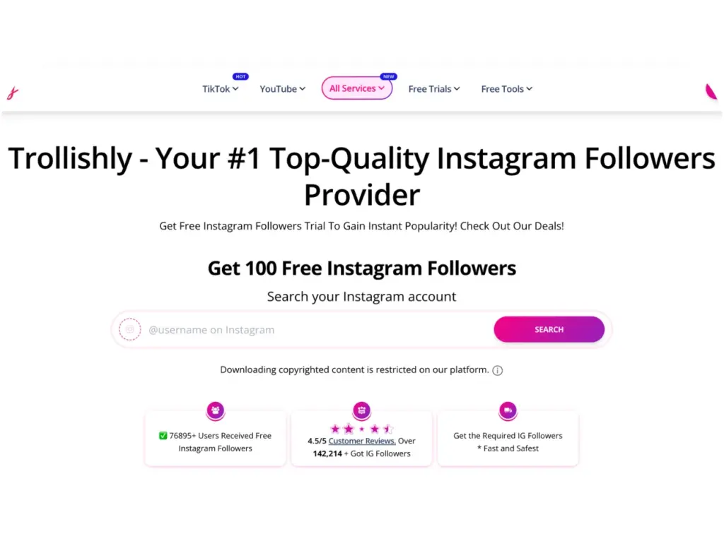 Trollishly Free Instagram Followers