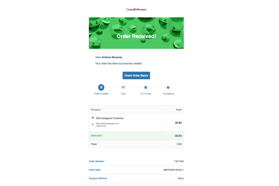 BoostFollowers order 3